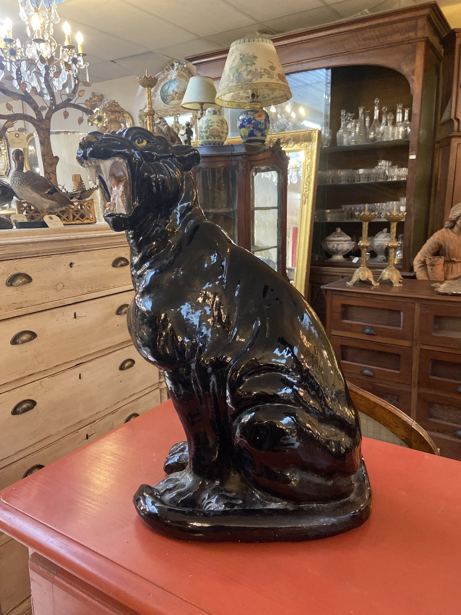 Glazed Terracotta Panther -photo-3