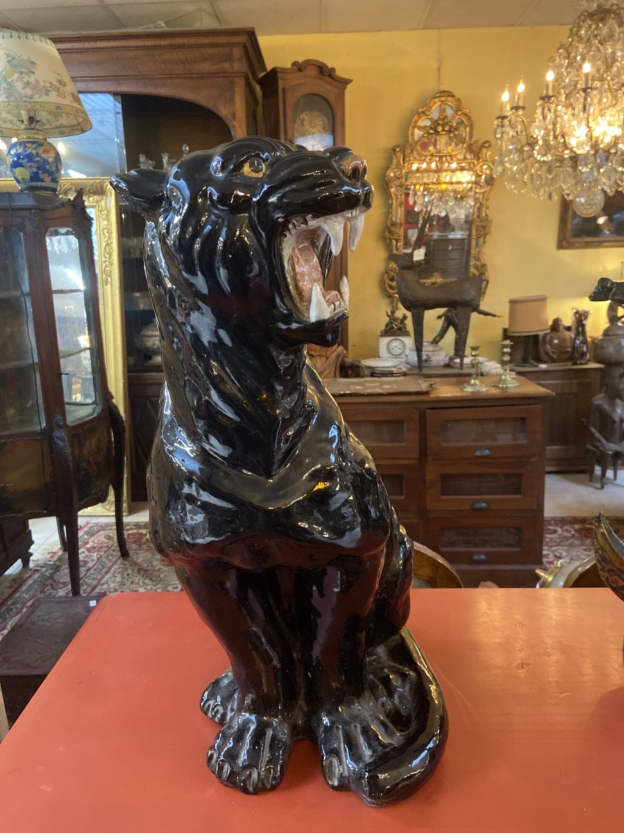 Glazed Terracotta Panther -photo-4