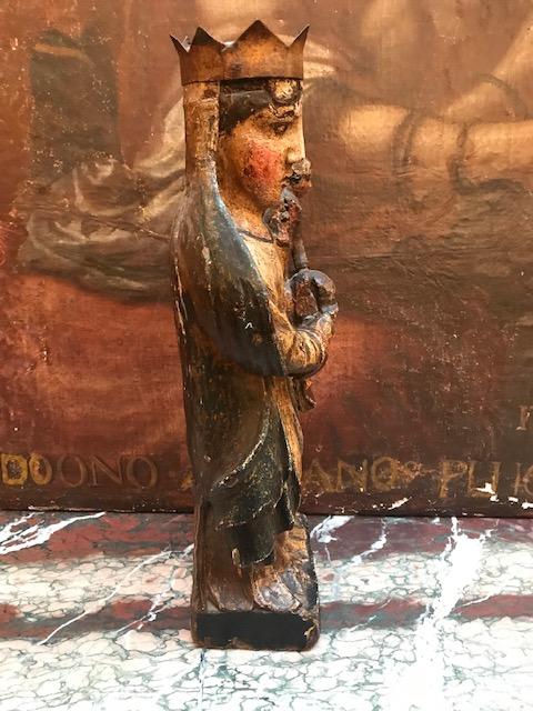 Madonna And Child In Polychrome Wood End 16th Early 17th-photo-4