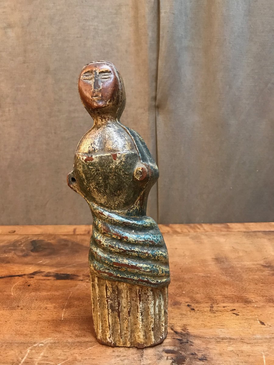 Statuette De Femme Polychrome -photo-2