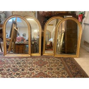 4 Golden Wood Mirrors 