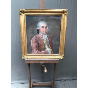 Pastel Portrait De Gentilhomme 19eme 