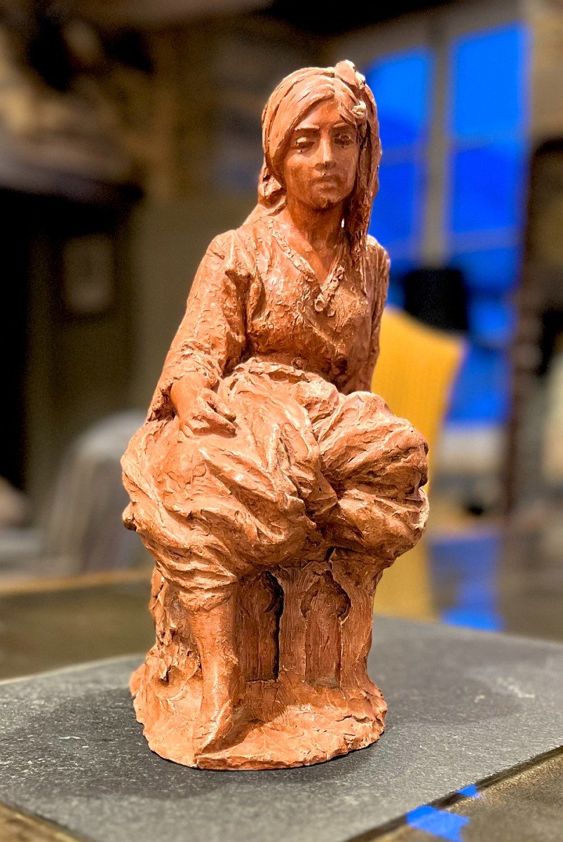 Terracotta Sculpture By Léon Fourquet-photo-1