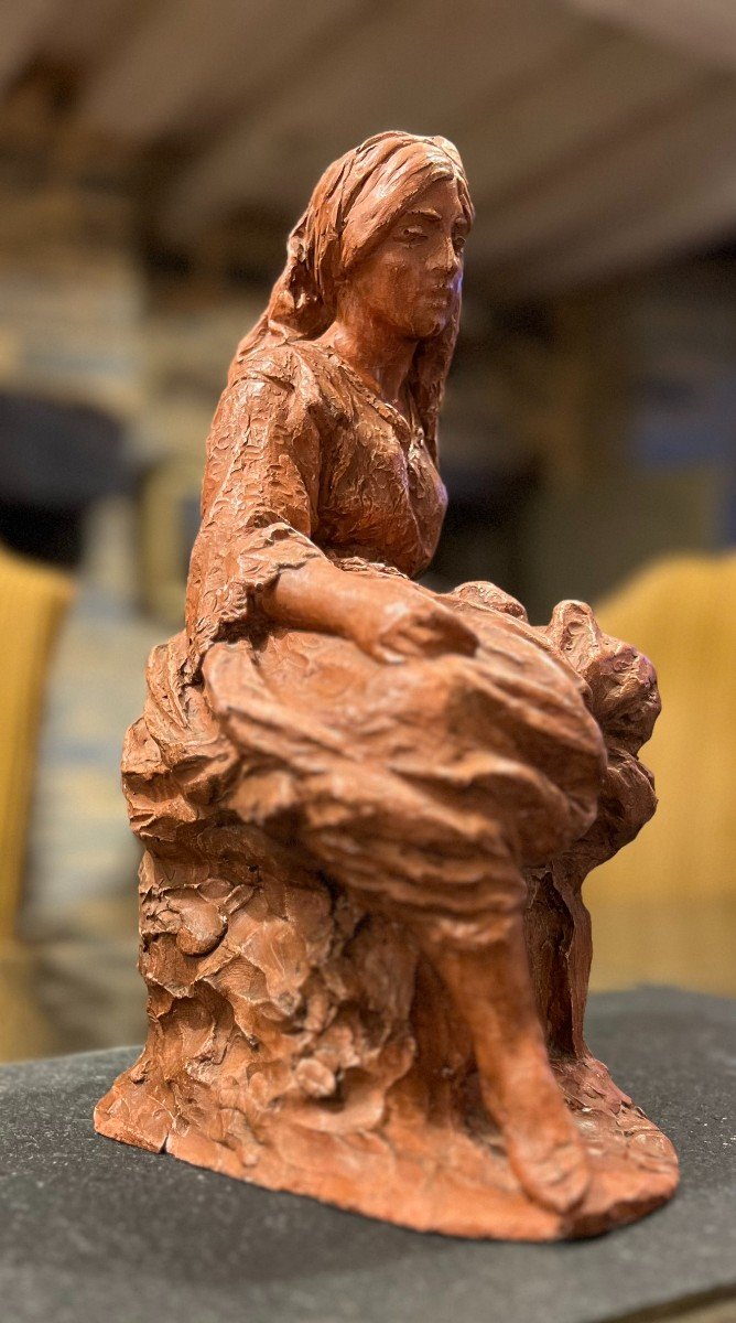 Terracotta Sculpture By Léon Fourquet-photo-3