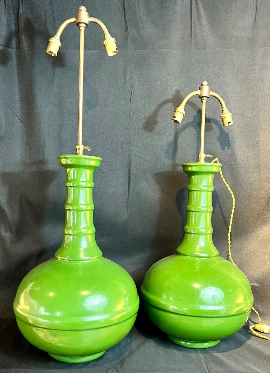 Pair Of Large Gourd-shaped Lamps-photo-2