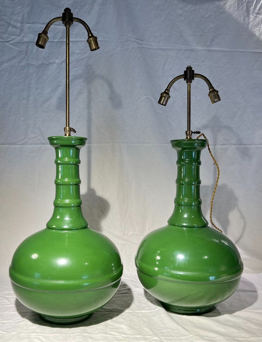 Pair Of Large Gourd-shaped Lamps-photo-4
