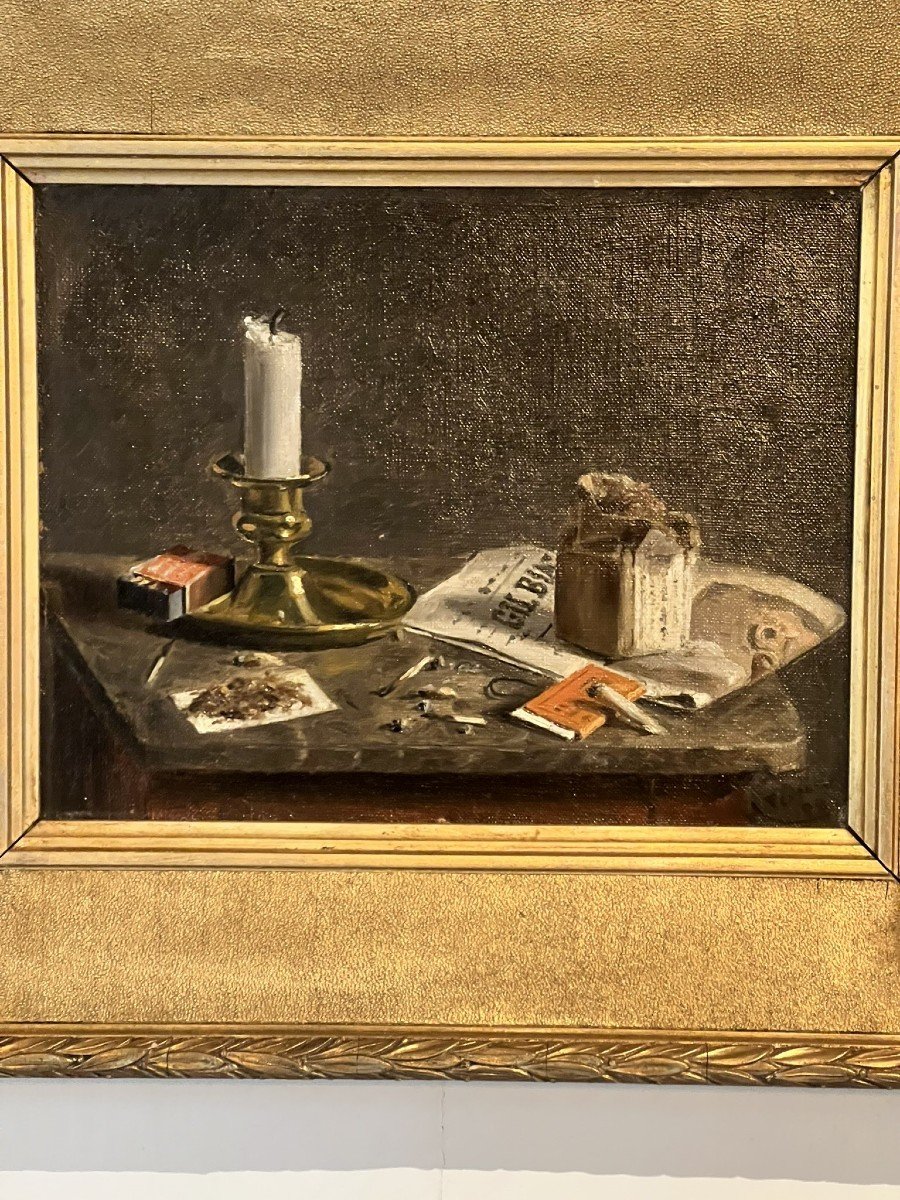  Still Life Painting With Cigarettes And Newspaper-photo-3