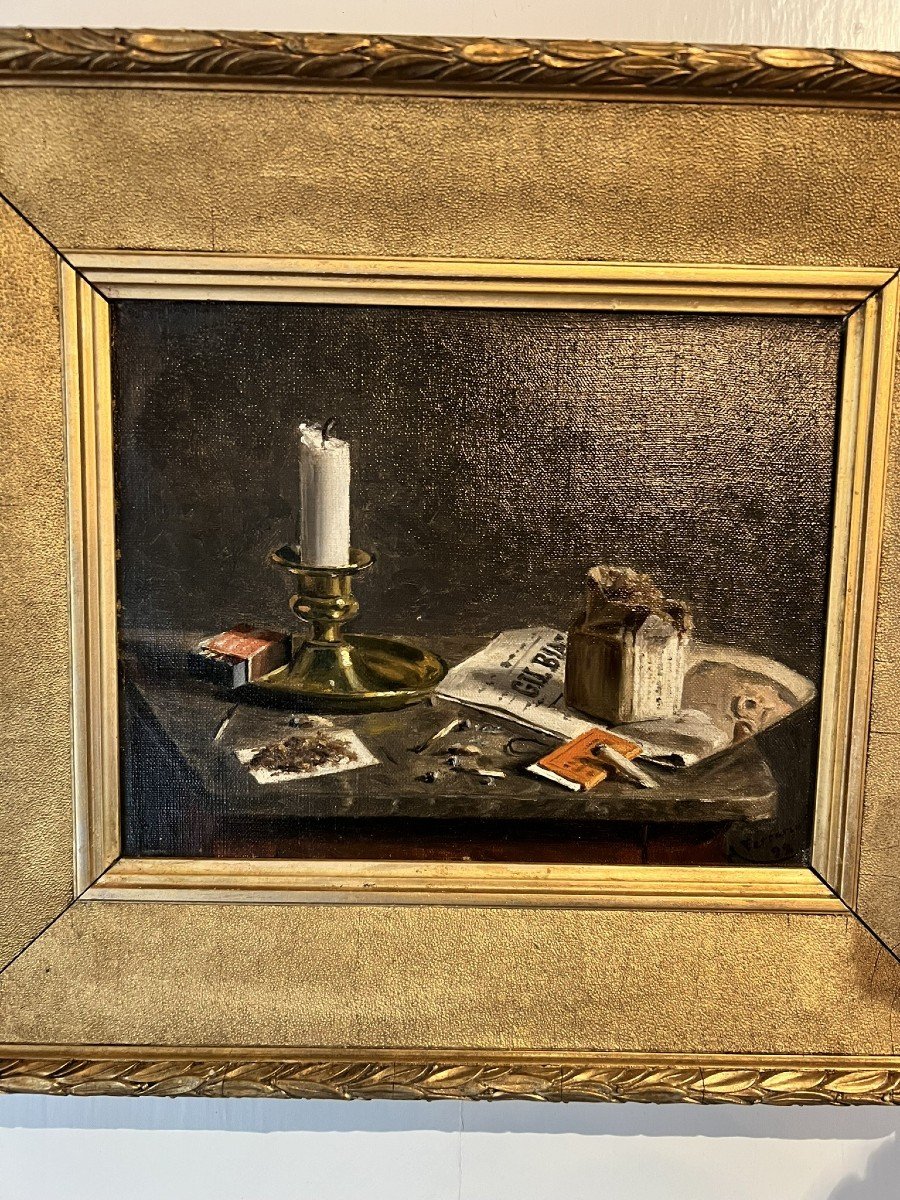  Still Life Painting With Cigarettes And Newspaper-photo-4