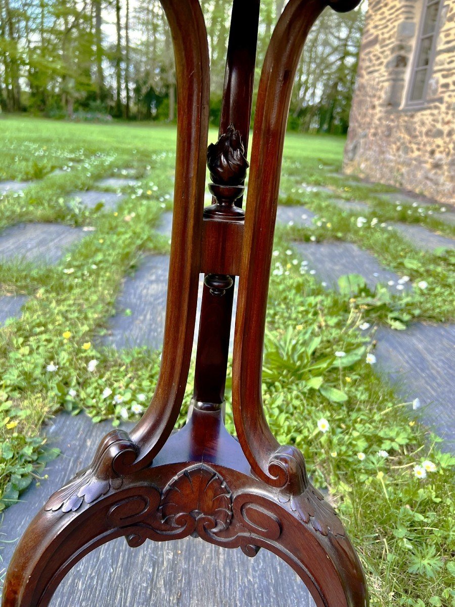 Tripod Pedestal Table In Mahogany And Mahogany Veneer, Brass Gallery-photo-4