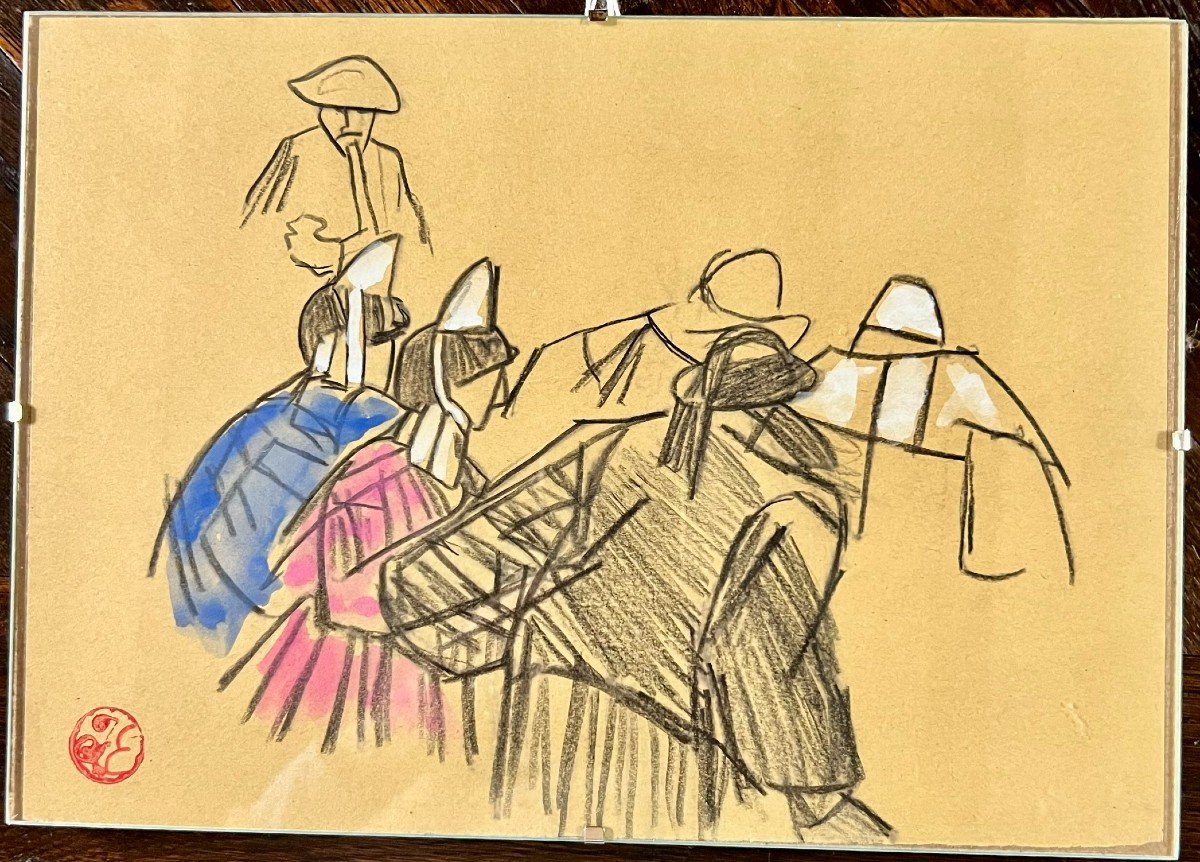 11  Drawings. Breton School Early 20th Century-photo-2