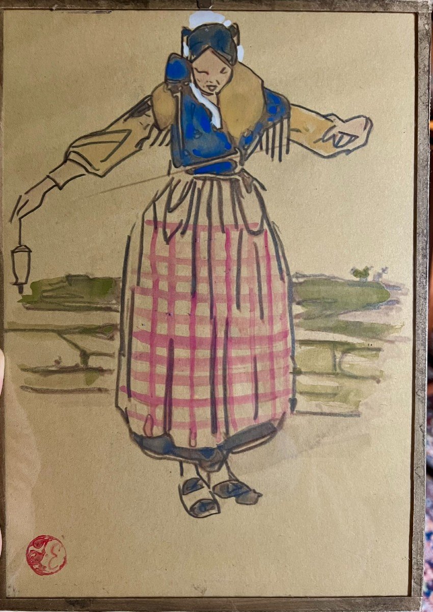 11  Drawings. Breton School Early 20th Century-photo-4