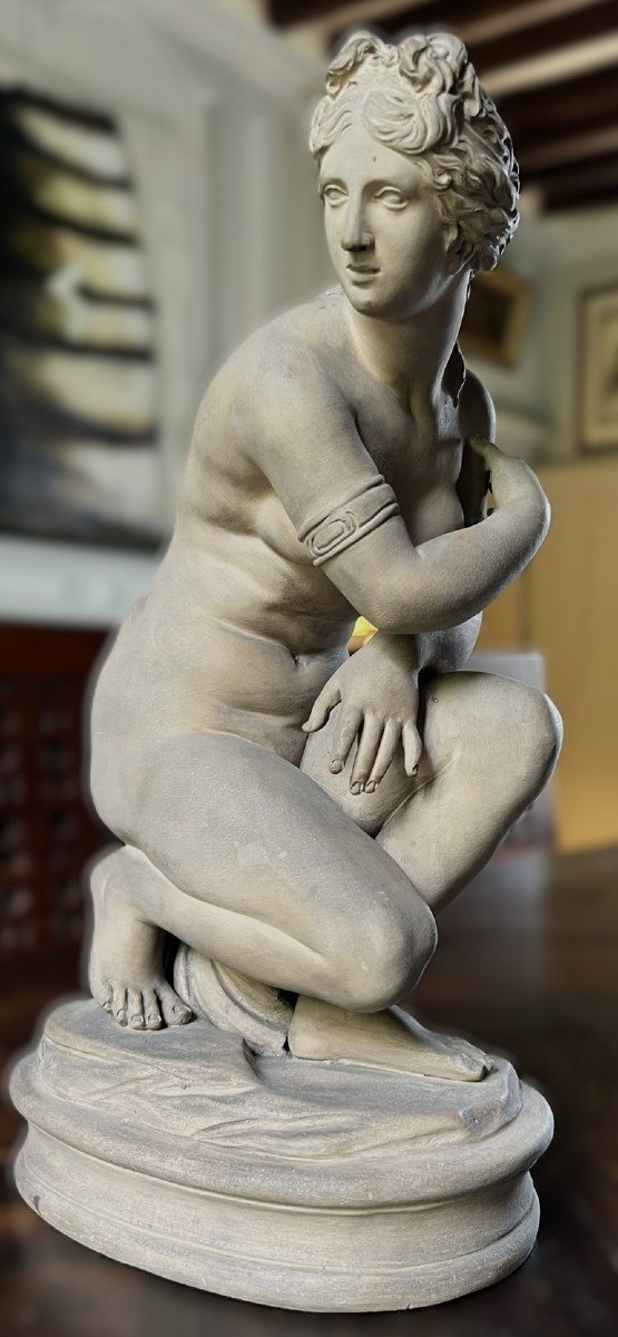 Jeune Femme Nue Assise. Sculpture En Terre Cuite-photo-4