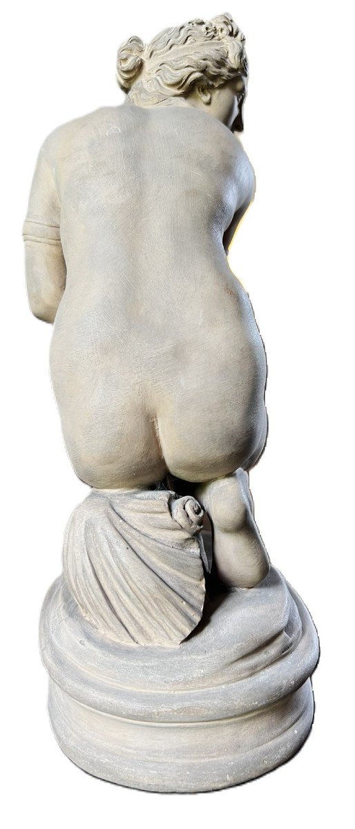 Jeune Femme Nue Assise. Sculpture En Terre Cuite-photo-4