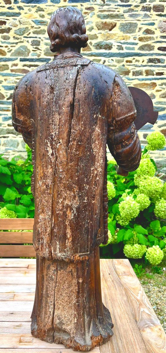 Saint Deacon In Carved Wood 18th Century-photo-3