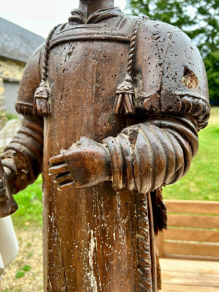 Saint Deacon In Carved Wood 18th Century-photo-5
