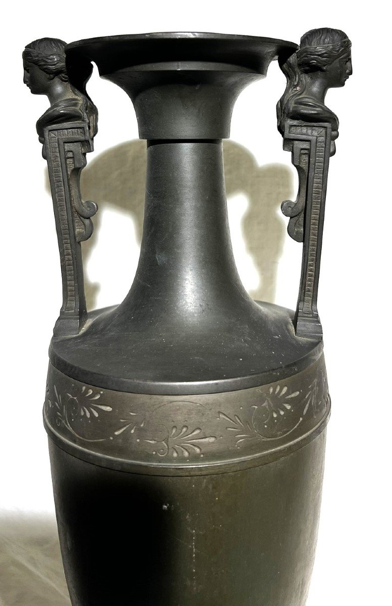 Paire De Vases En Bronze Et Tôle Fin XIXème Siècle-photo-2