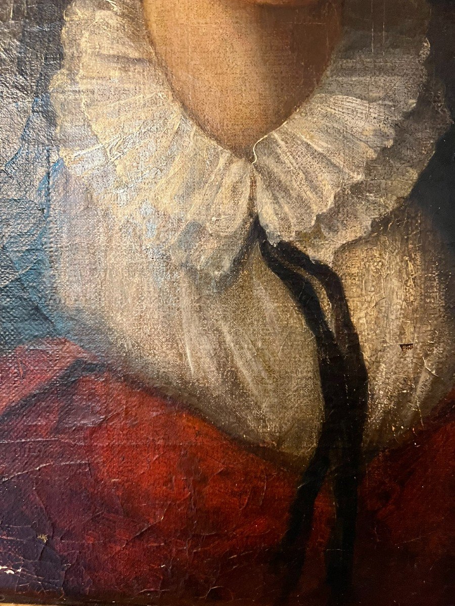 Portrait Of An Elegant Woman With A Hat. English School Oil On Canvas-photo-4