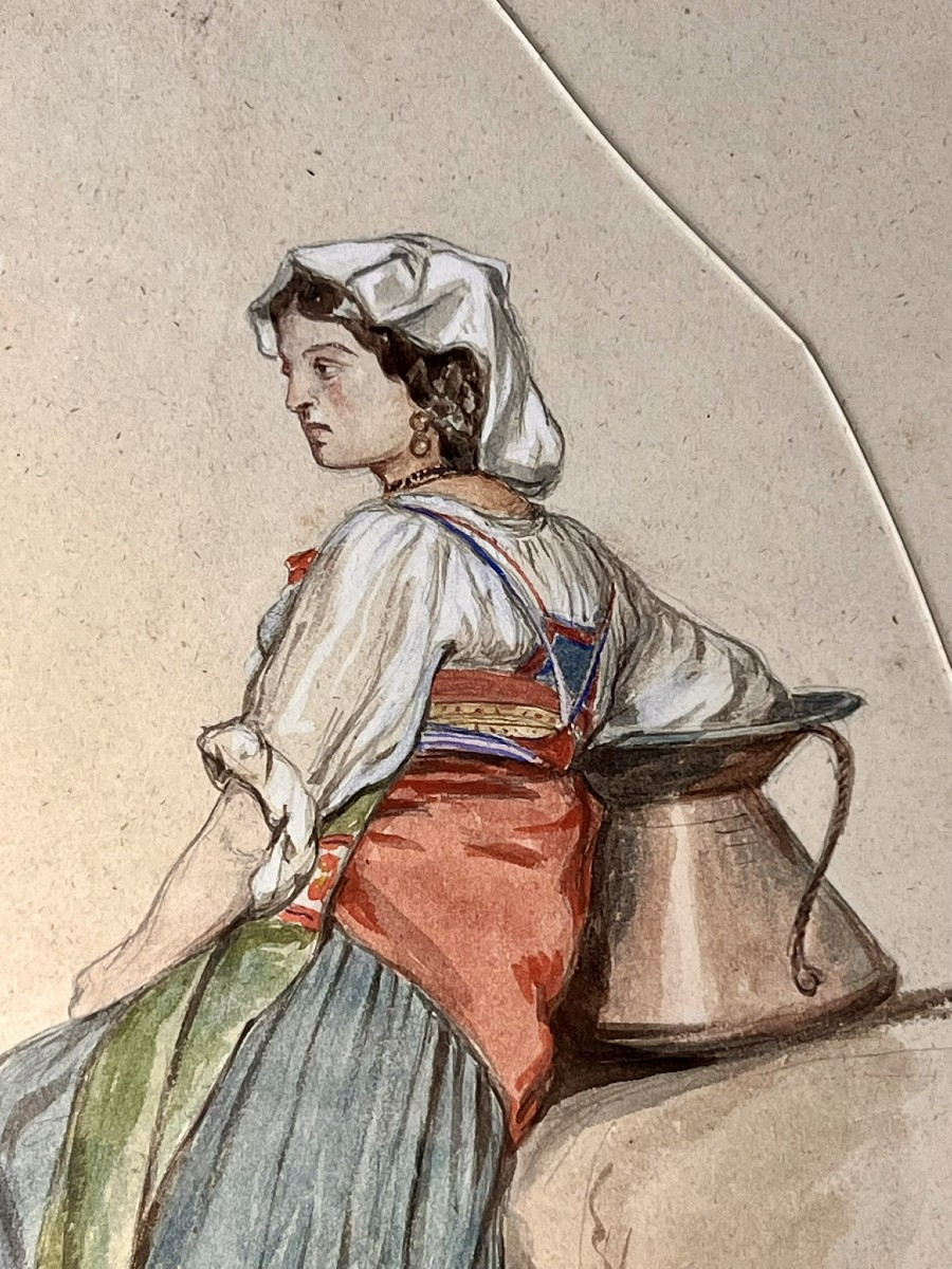 Paire D’aquarelles d' Auguste Anastasi (1820–1889)-photo-1