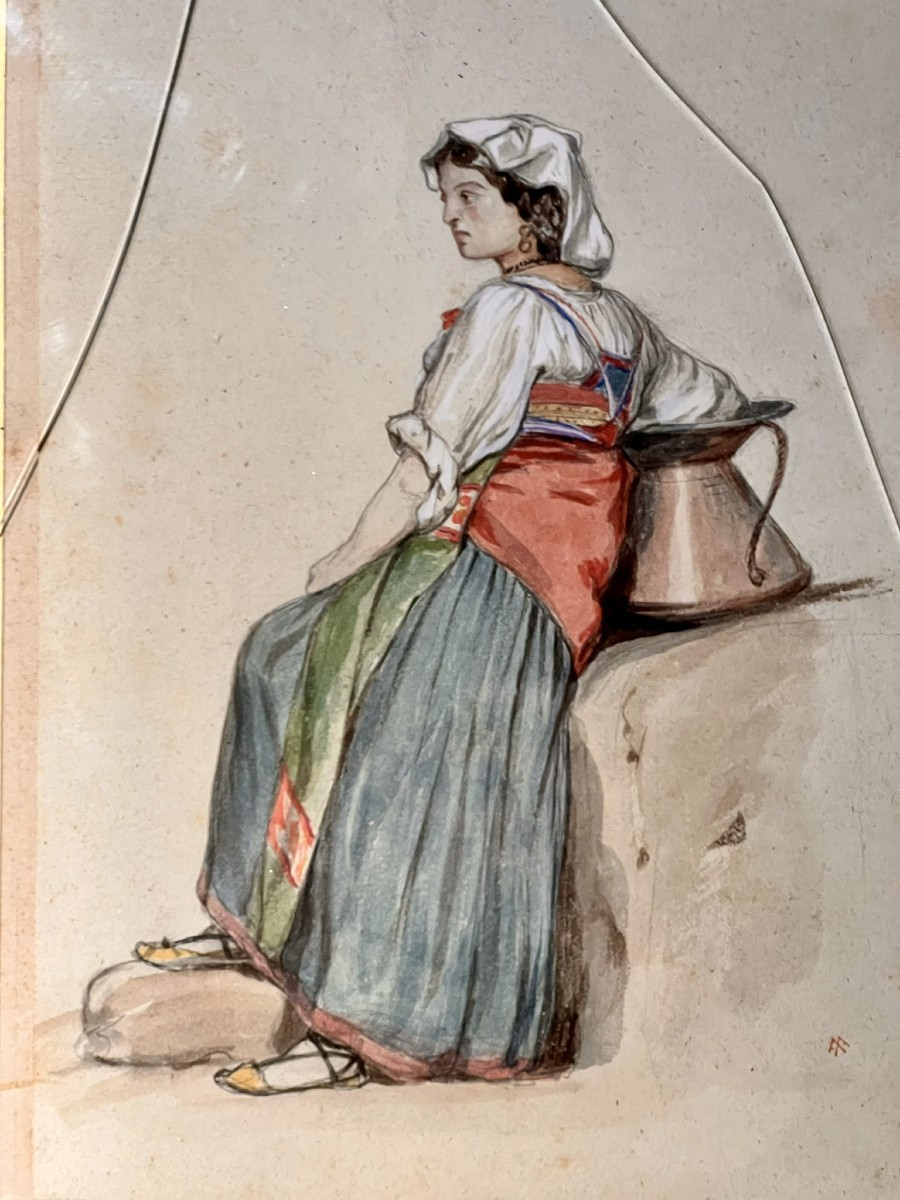 Paire D’aquarelles d' Auguste Anastasi (1820–1889)-photo-2