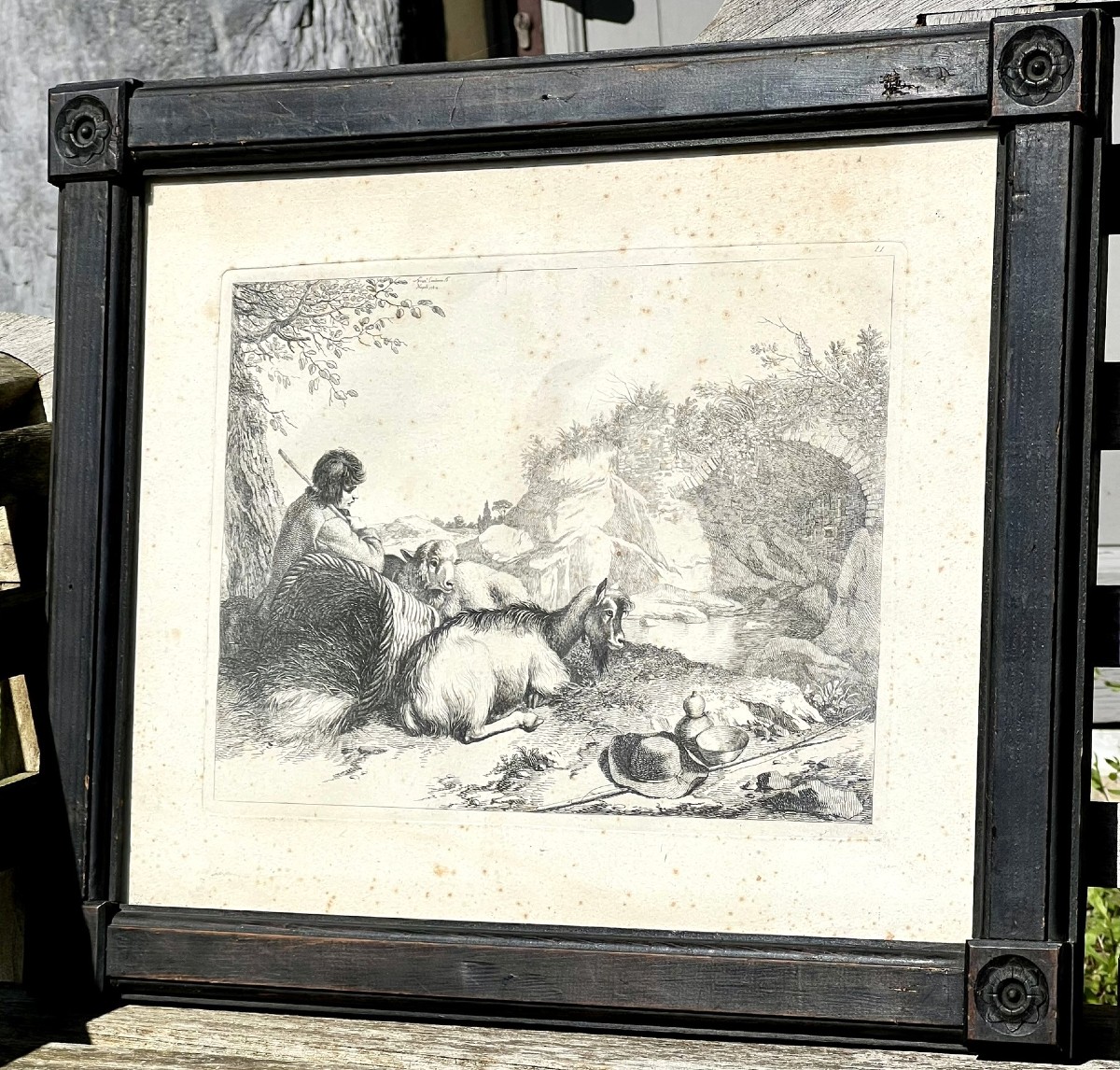 Set Of 6 Antique Black-stained Wooden Frames - Late 19th Century-photo-4