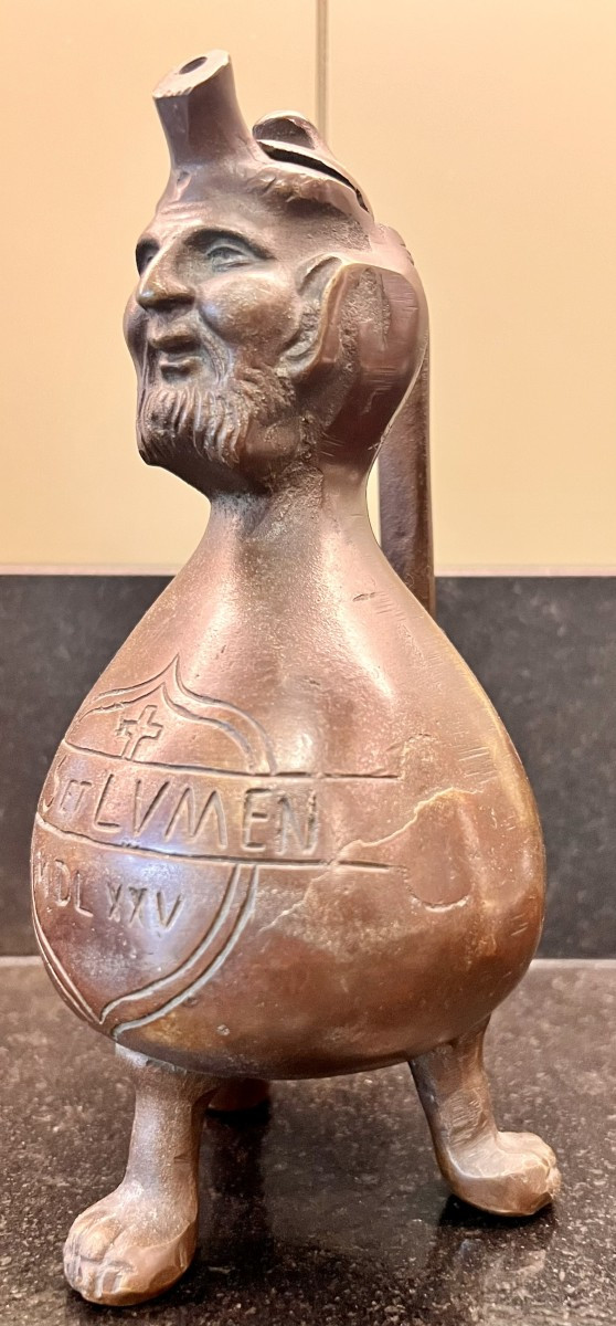 An Anthropomorphic Pitcher, Known As An "aquamanile," In Patinated Bronze, XIXè