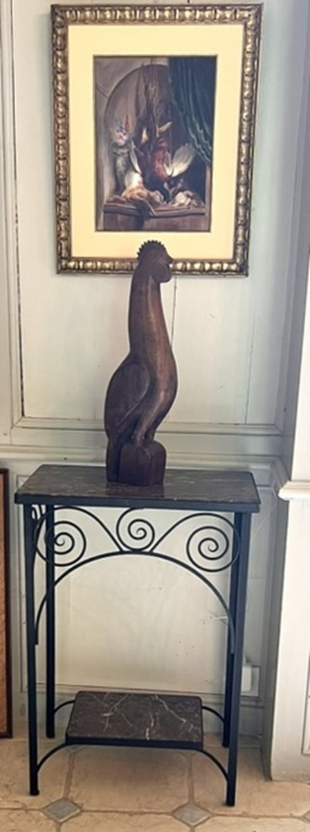 Pair Of Wrought-iron Sellettes With Breche Marble Tops, Mid-20th Century Work.-photo-5