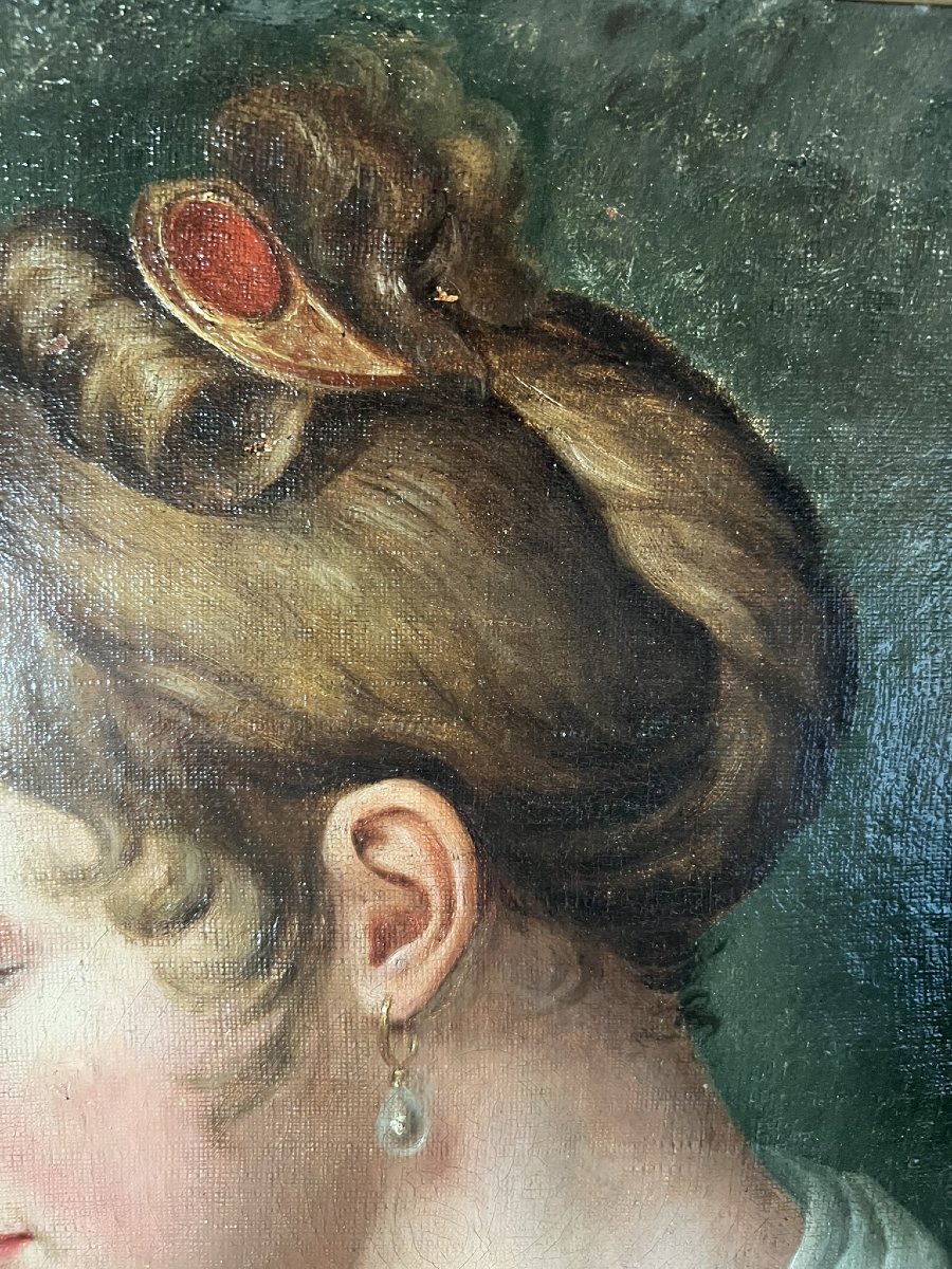 Portrait de jeune femme de profil - Ecole française Néoclassique, vers 1800-1830-photo-3