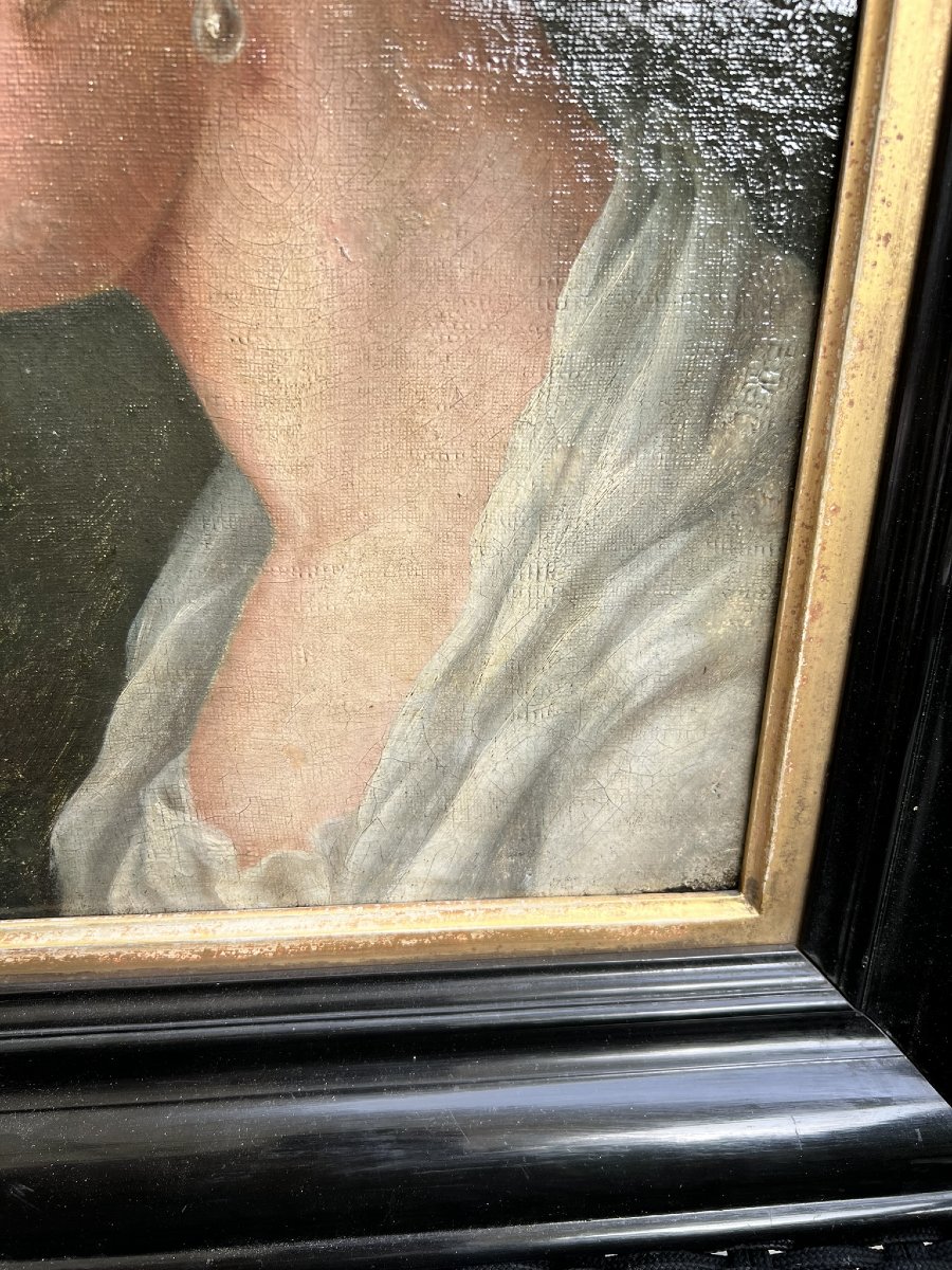 Portrait de jeune femme de profil - Ecole française Néoclassique, vers 1800-1830-photo-2