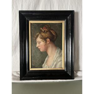 Portrait Of A Young Woman In Profile - French Neoclassical School, C. 1800–1830