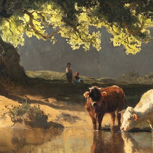 Cows At The Watering Place - Josef Wenglein -photo-3