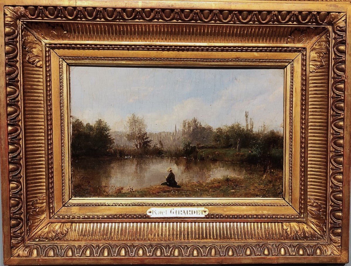  Femmes Près d'Un étang, Girardet Karl-photo-2