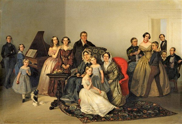 Portrait De La Famille De La Duchesse Adèle Ozarowska Georg Von Bothmann (1810-1891) -photo-4