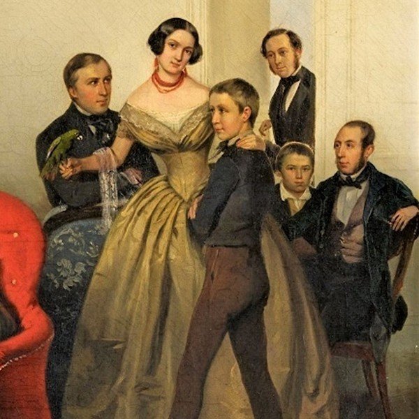 Portrait De La Famille De La Duchesse Adèle Ozarowska Georg Von Bothmann (1810-1891) -photo-1