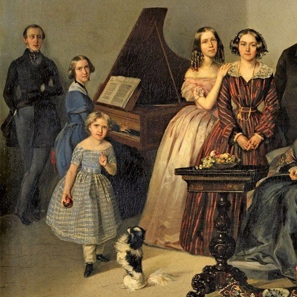 Portrait De La Famille De La Duchesse Adèle Ozarowska Georg Von Bothmann (1810-1891) -photo-2