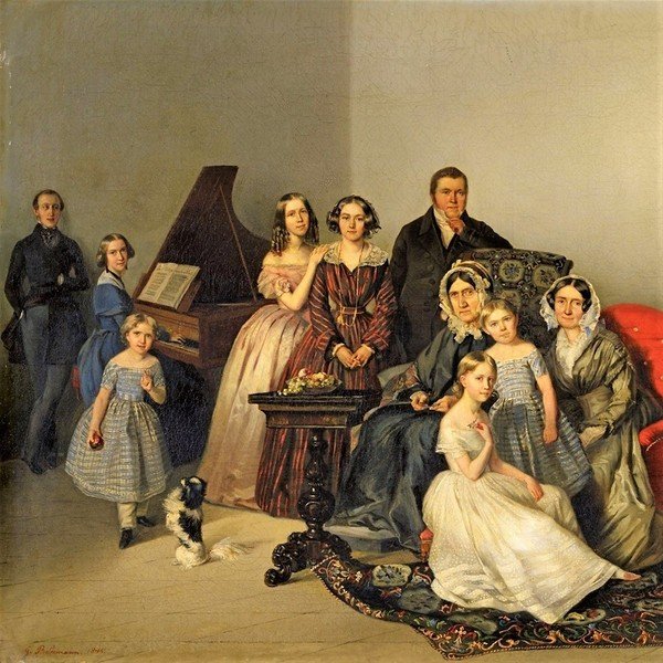 Portrait Of The Family Of Duchess Adèle Ozarowska Georg Von Bothmann (1810-1891) 