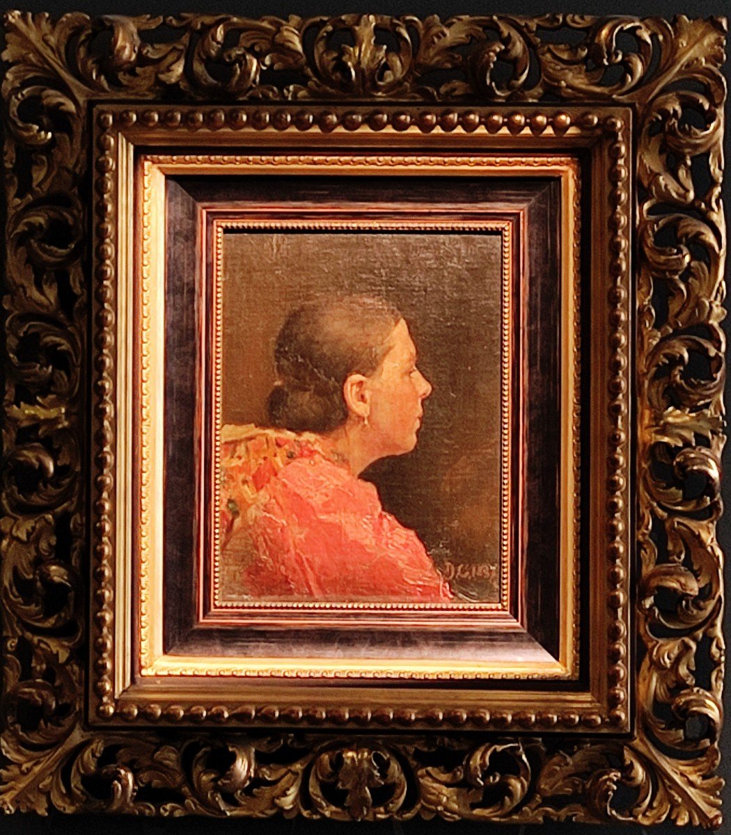 Cosola Demetrio (1851-1895) Portrait Of Woman Oil On Canvas-photo-2