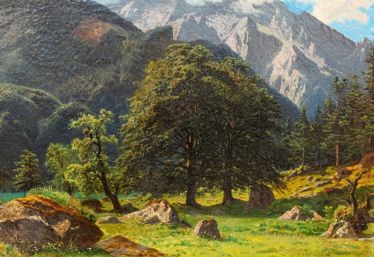 Obersee Par François Roffiaen (1820-1898) Huile Sur Toile-photo-4
