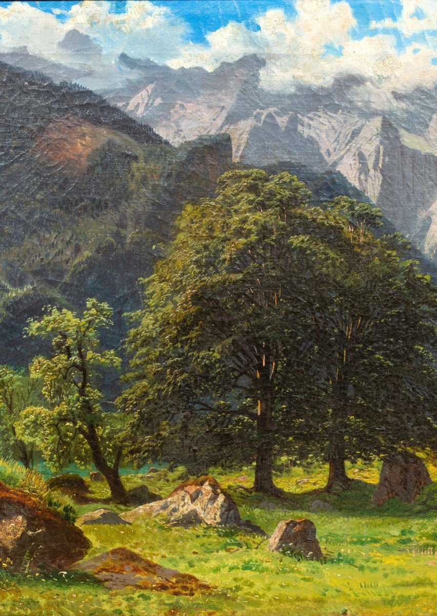 Obersee Par François Roffiaen (1820-1898) Huile Sur Toile-photo-6