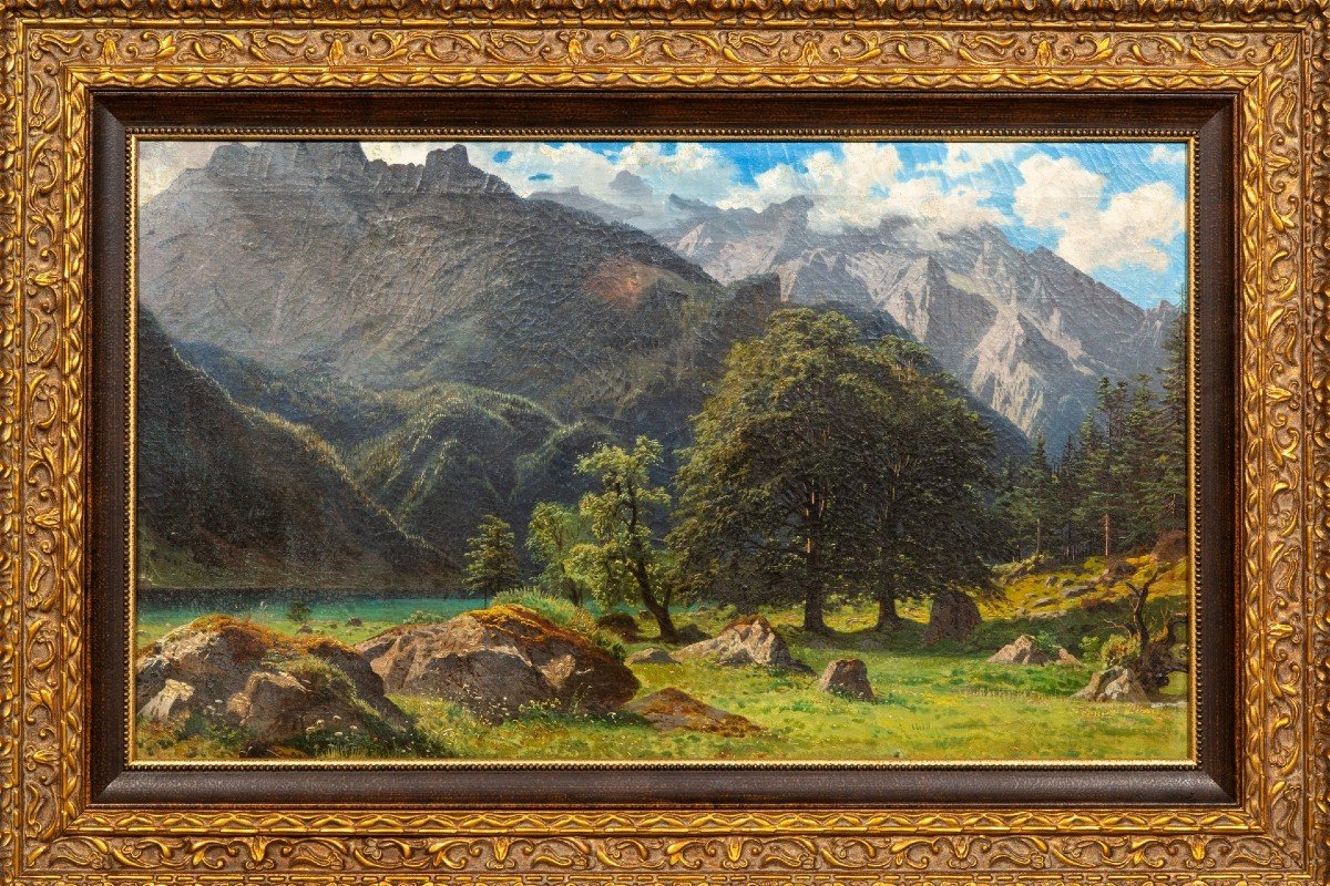 Obersee Par François Roffiaen (1820-1898) Huile Sur Toile