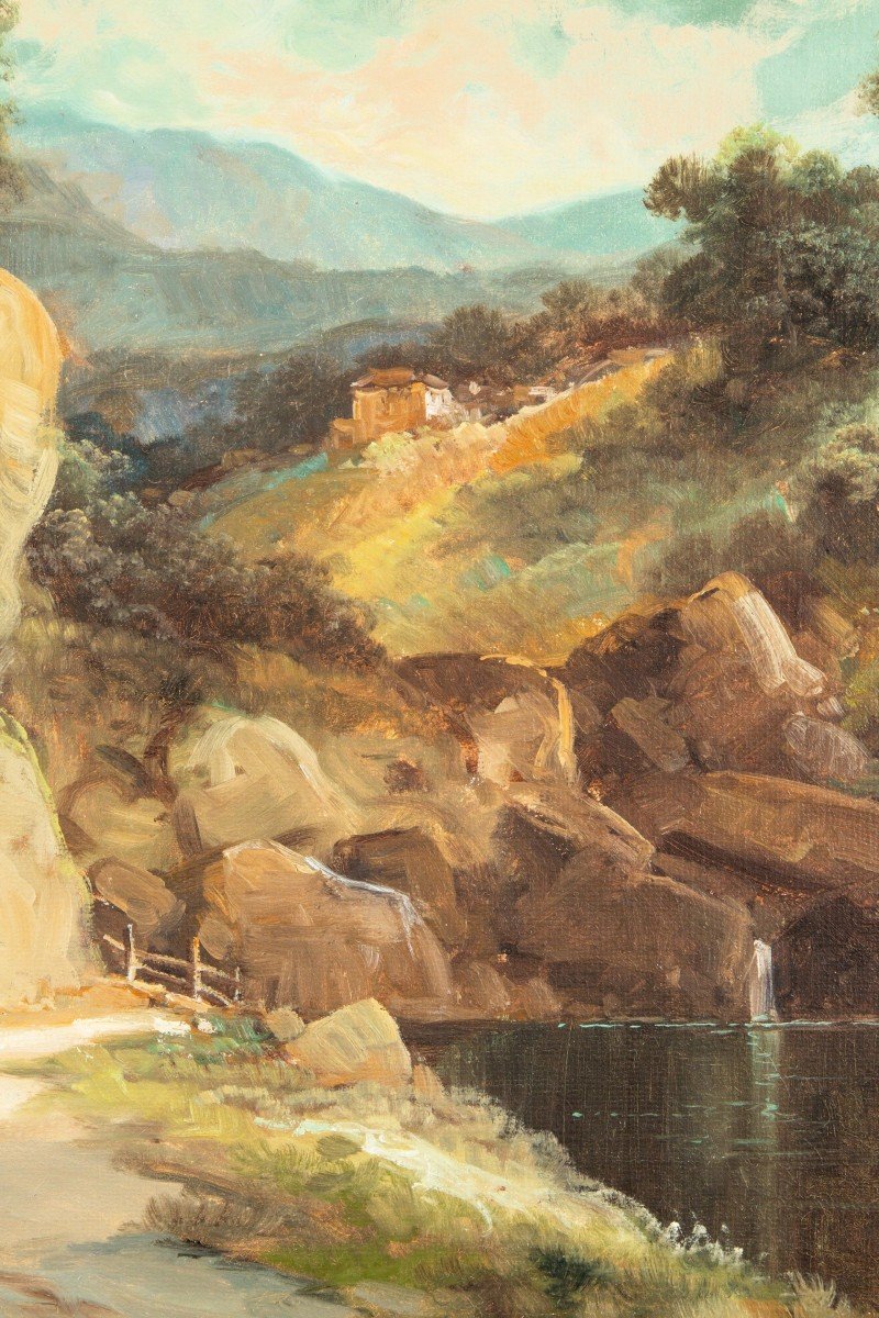 Tableau De Paysage Capriccio De Toni Bordignon (1921-), De Style Des Maîtres Anciens-photo-6