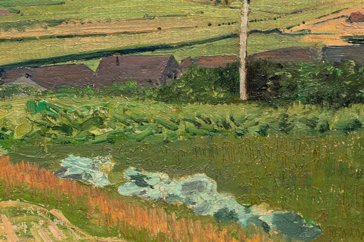 Landscape At Nafraiture By Léon Frederic (1856 - 1940)-photo-4