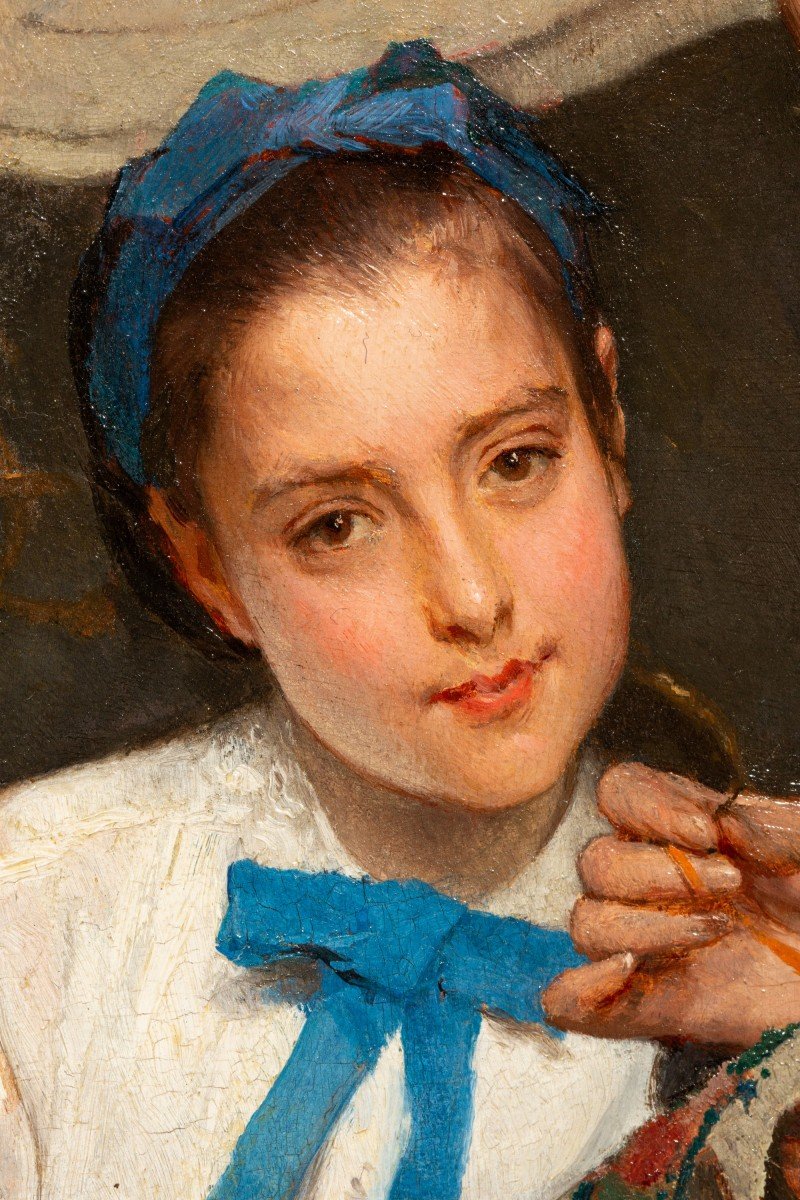 La Leçon De Broderie - Gustave De Jonghe (1829-1893)-photo-4