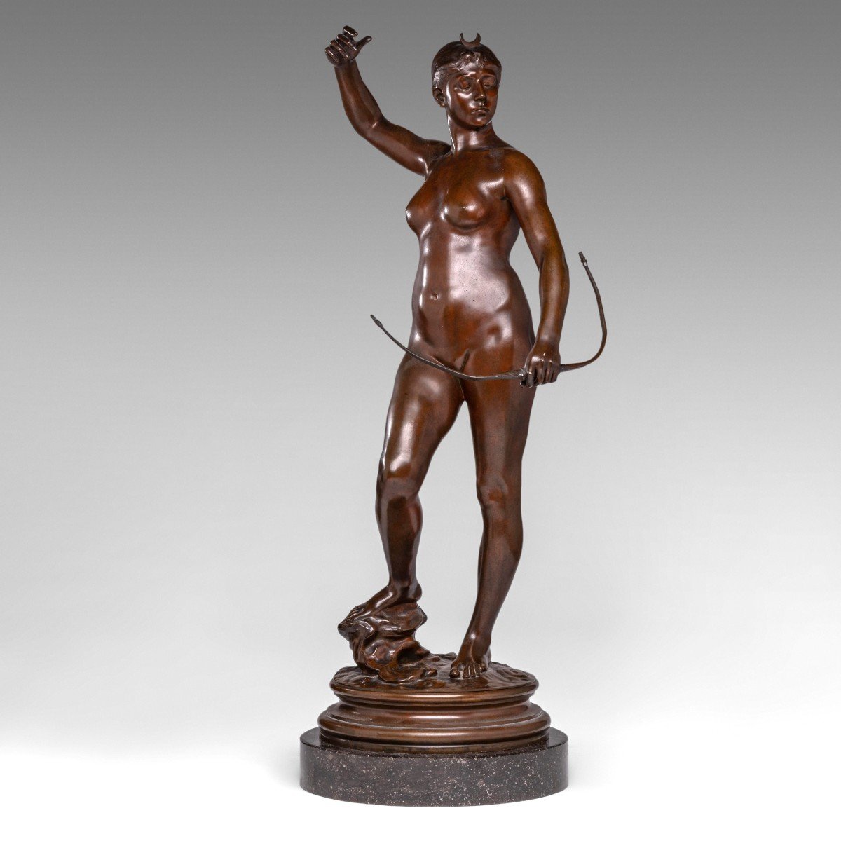 Diane Chasseresse, Une Sculpture En Bronze Par Alexandre Falguière (1831–1900)-photo-4