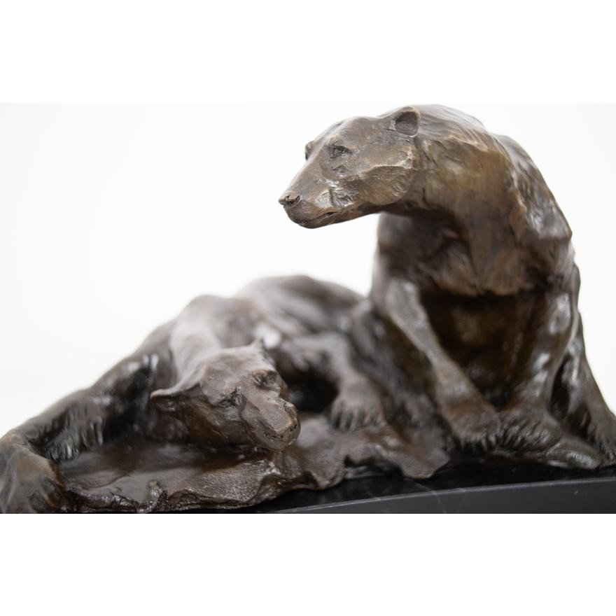 Polar Bears – Bronze By Marcel Debut (1865–1933), Art Deco Influence-photo-2