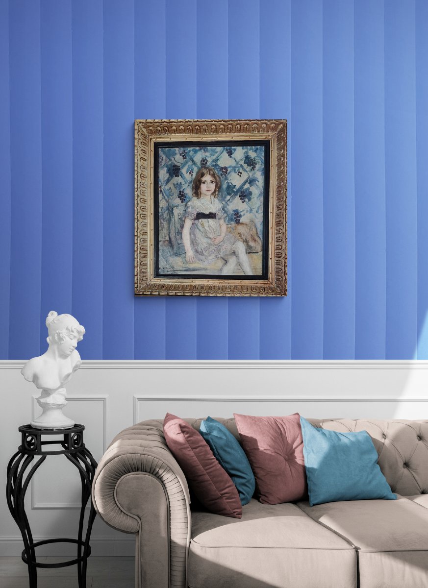 Jeune Fille Assise – Huile Sur Toile Par Tancrède Synave (1870–1936)-photo-1