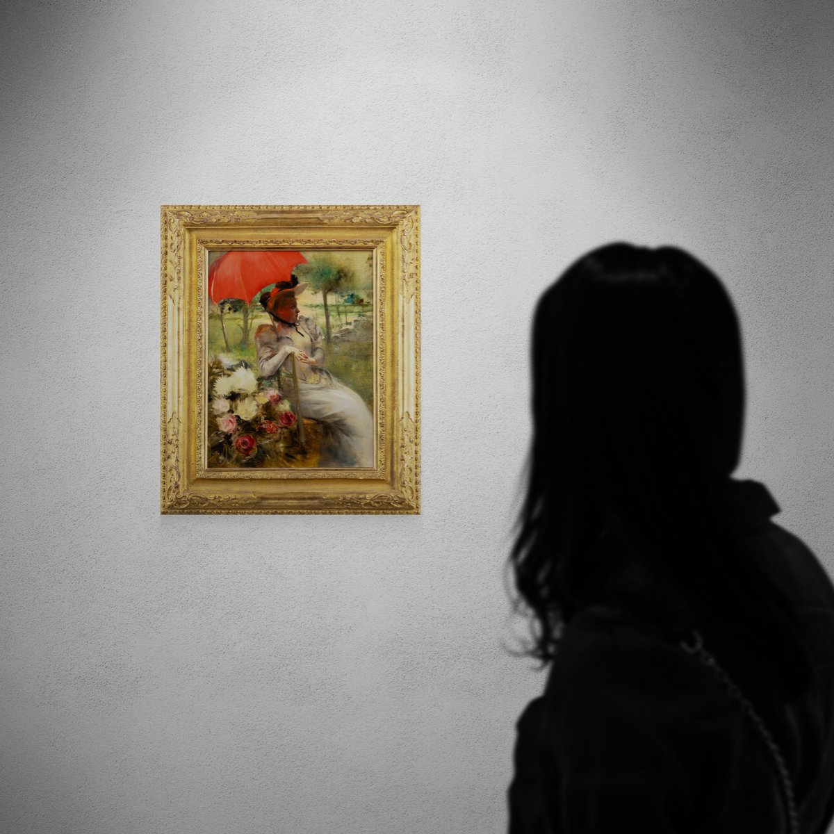 The Red Parasol, Oil On Canvas By Edgard De St-pierre De Montzaigle (1867–1930)-photo-5