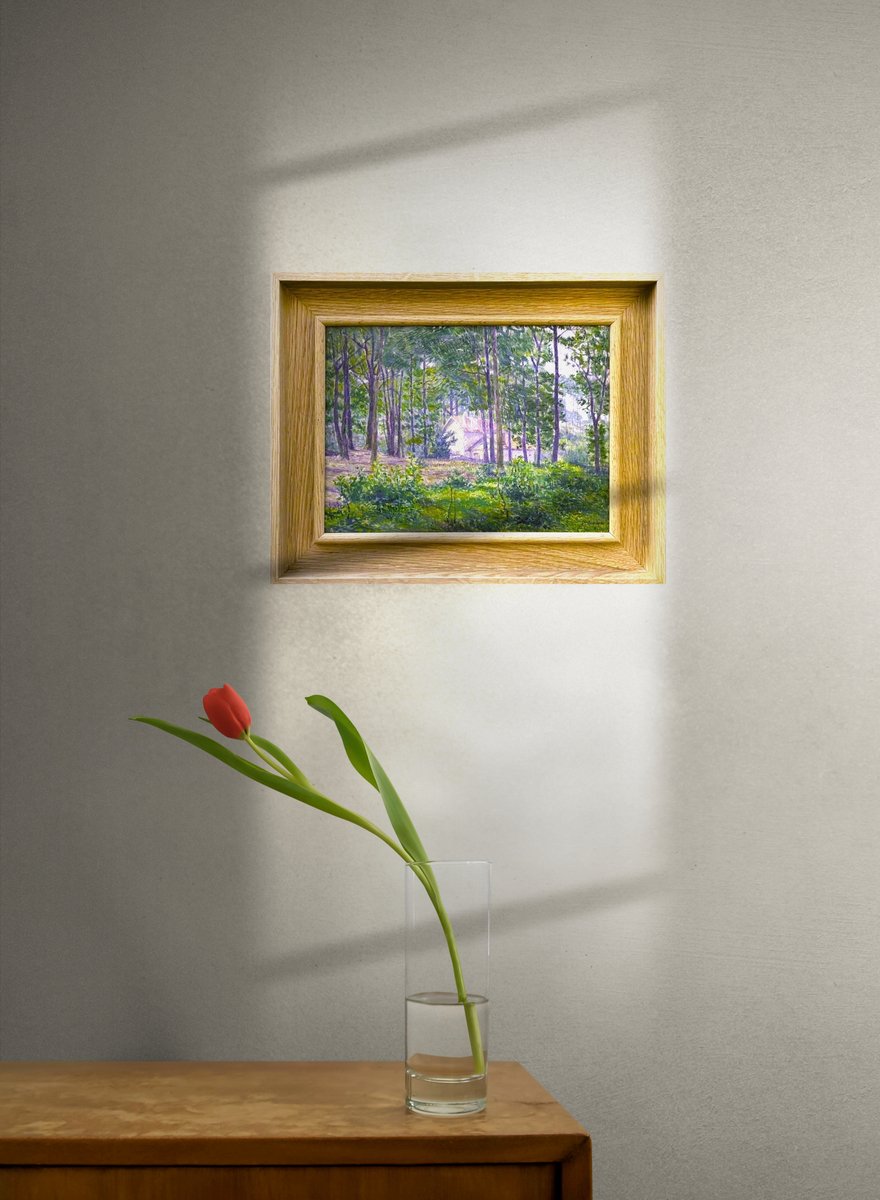 Bois près de Meudon (Versailles), Huile sur panneau par Fritz Van Loo (1871–1957)-photo-1