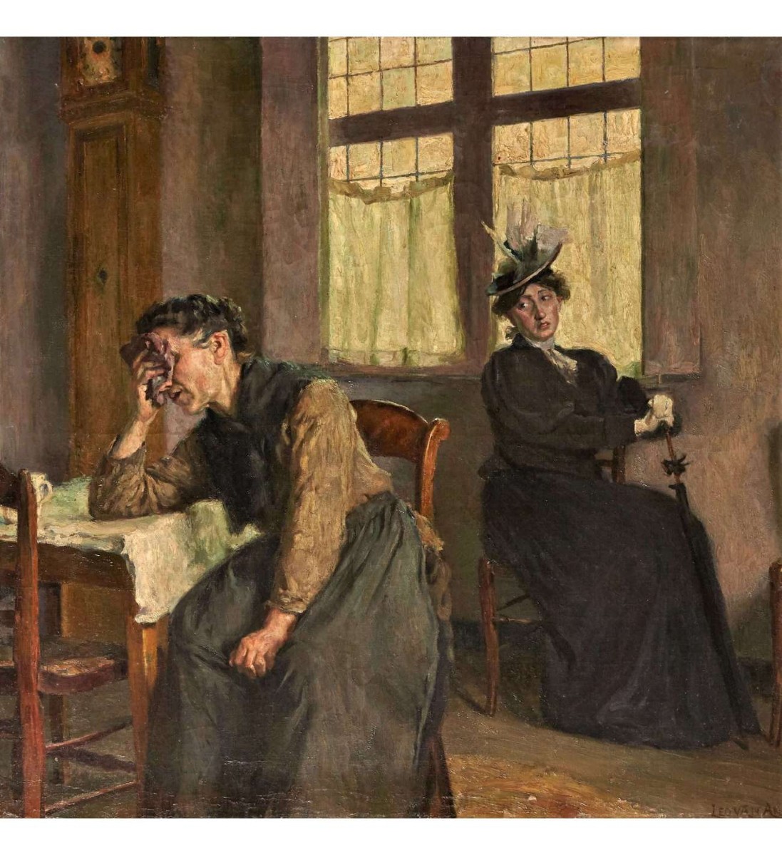 Van Aken Leo (1857-1904)+original Oil On Canvas, Mater Dolorosa