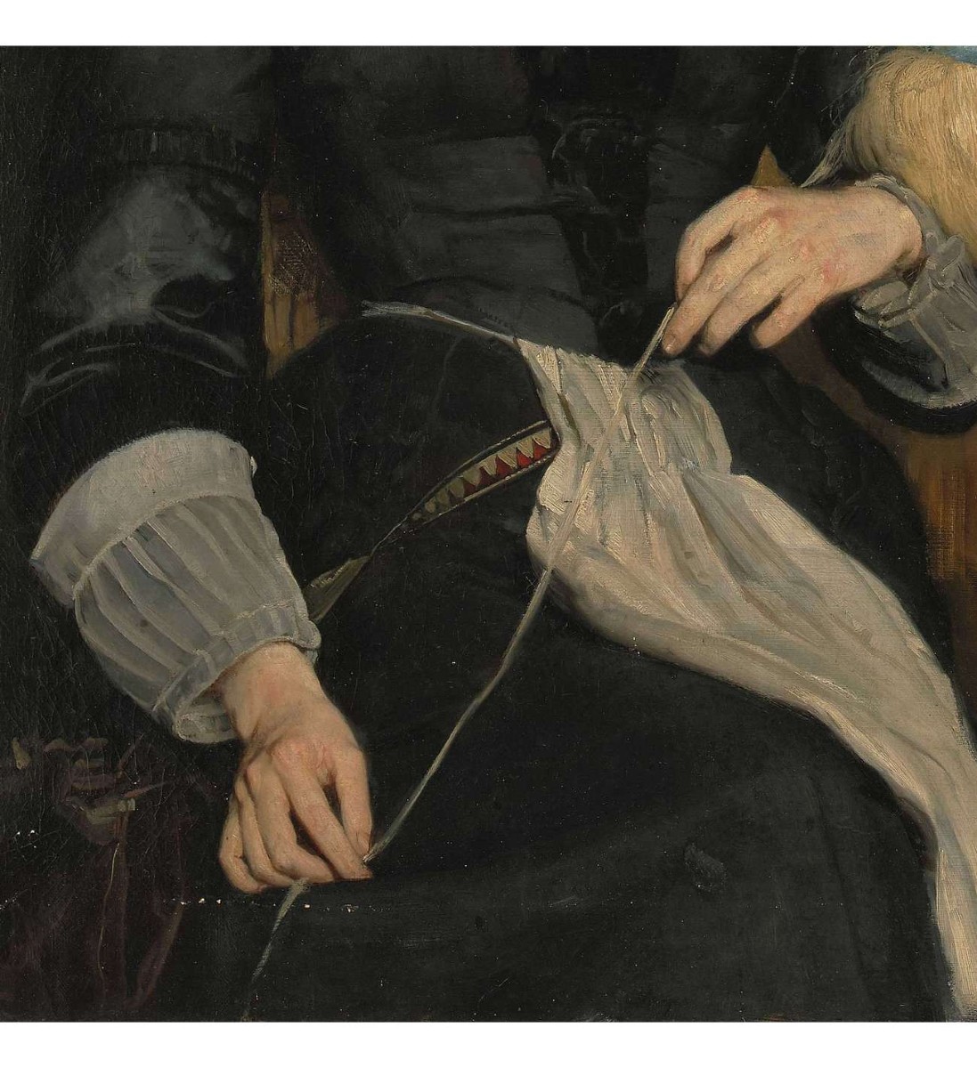 Renevier Julien (1847-1907), Oil On Canvas+ The Wool Spinner-photo-4