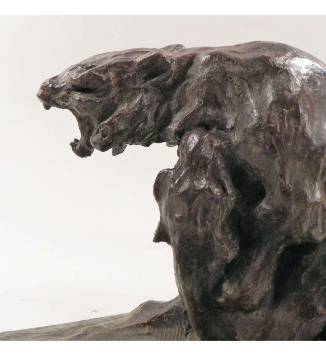 Guido Righetti - (1875-1958), Bronze+ Fighting Tigers N°1-photo-4